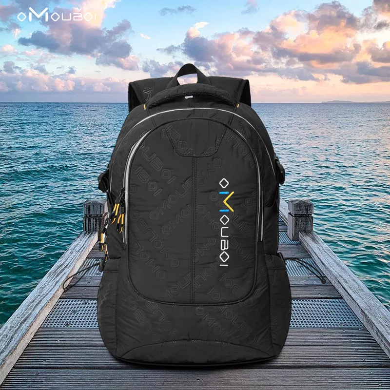 Front pocket and clean black backpack shape