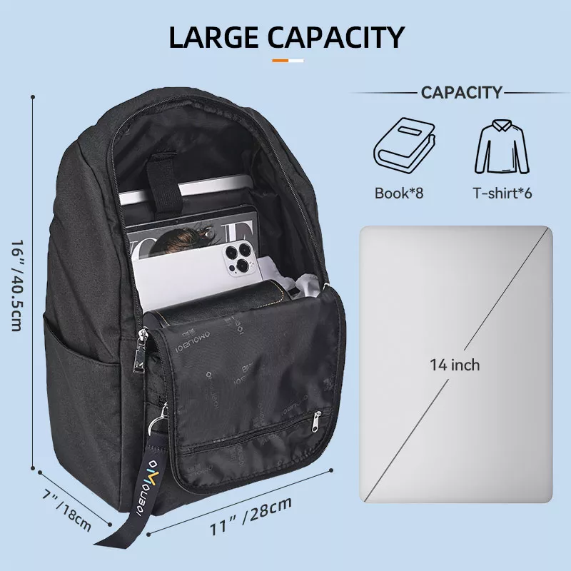 Backpack size and capacity reference