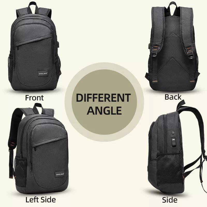 Front pocket and clean black backpack shape
