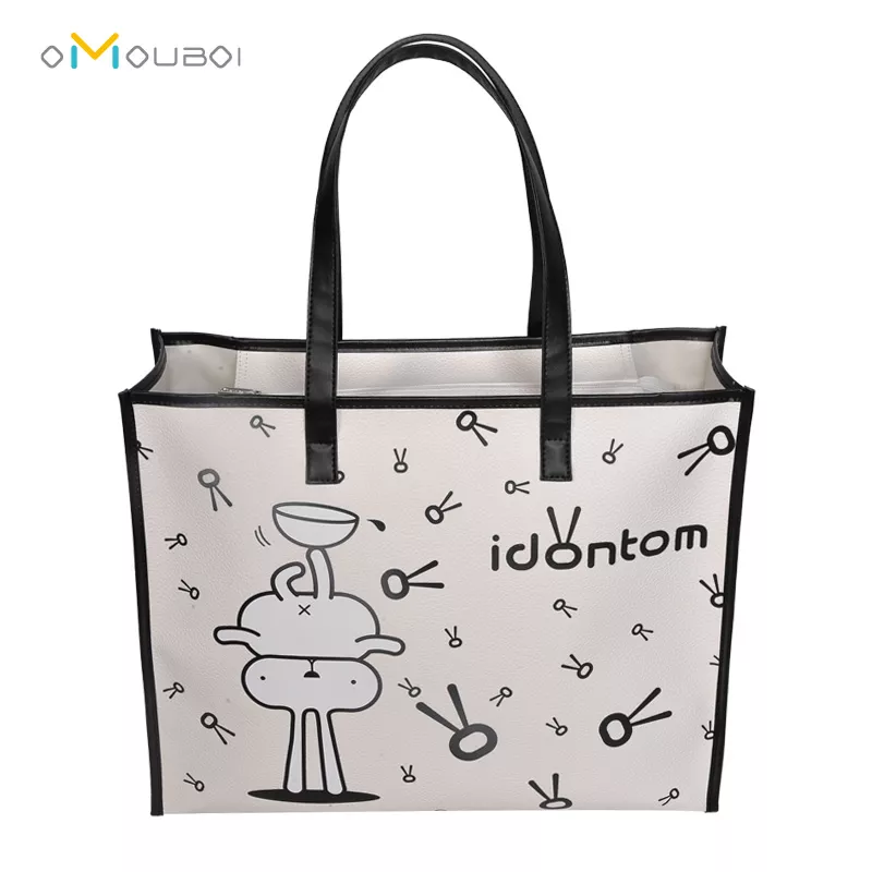 daily use unisex pu tote handbag