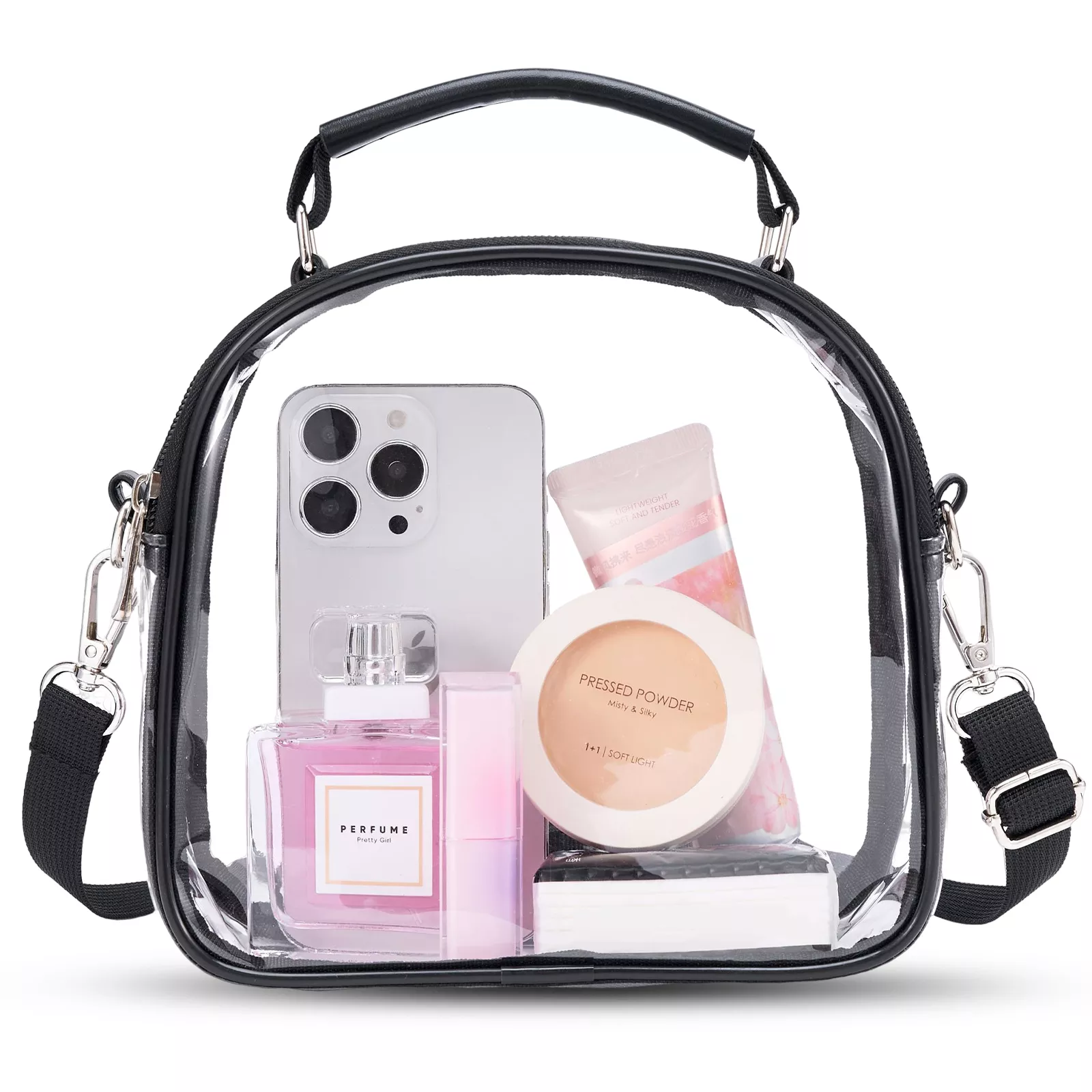 Custom Stadium‑Approved Clear PVC Crossbody Bag For Concert Sports Events Daily Use