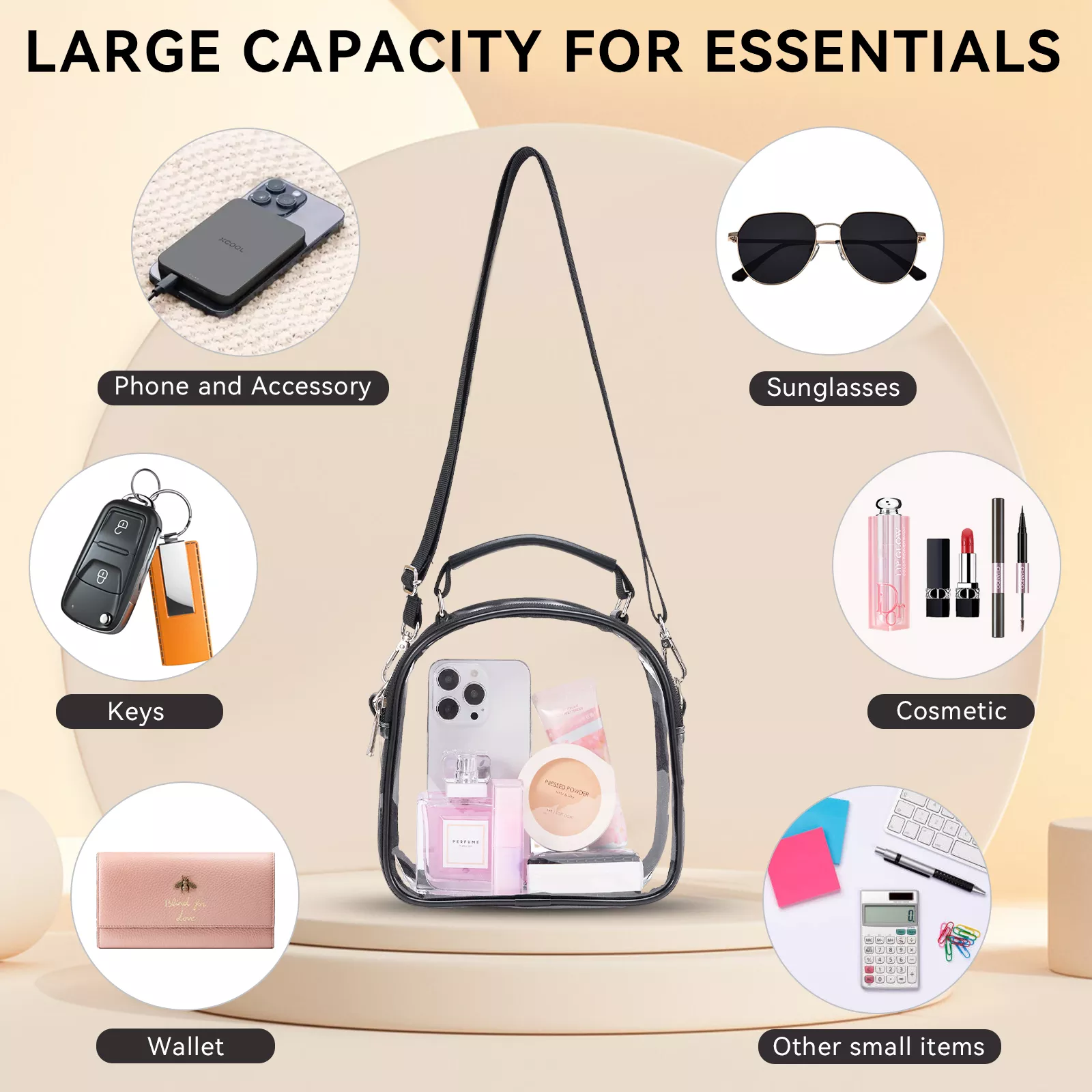 clear pvc crossbody bag